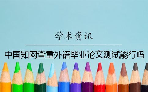 中国知网查重外语毕业论文测试能行吗？