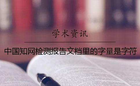 中国知网检测报告文档里的字量是字符数是字量