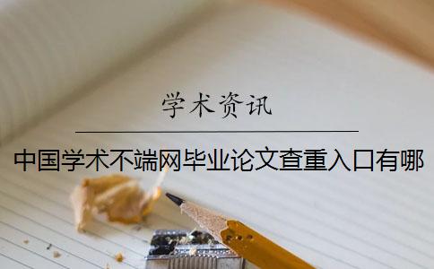 中国学术不端网毕业论文查重入口有哪些优点？